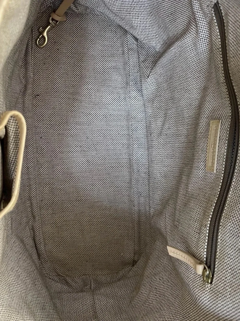 Dooney & Bourke Tote Bag Womens Large Gray Monogram Canvas Leather Shoulder